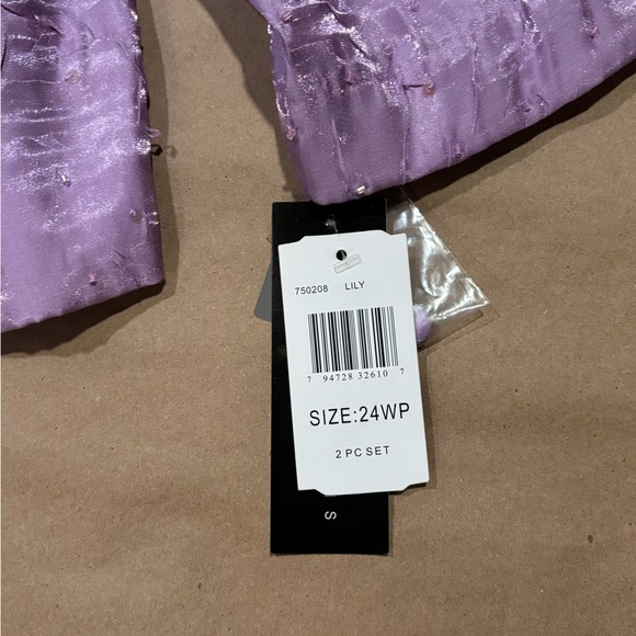 Long Formal Plus Sized Purple Dress and Matching Blazer 24 W Petite - Picture 3 of 4